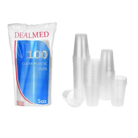 Dealmed Disposable Clear Plastic Cups, 5 Oz, 100 Ct, 25/Cs, 2500PK 781035